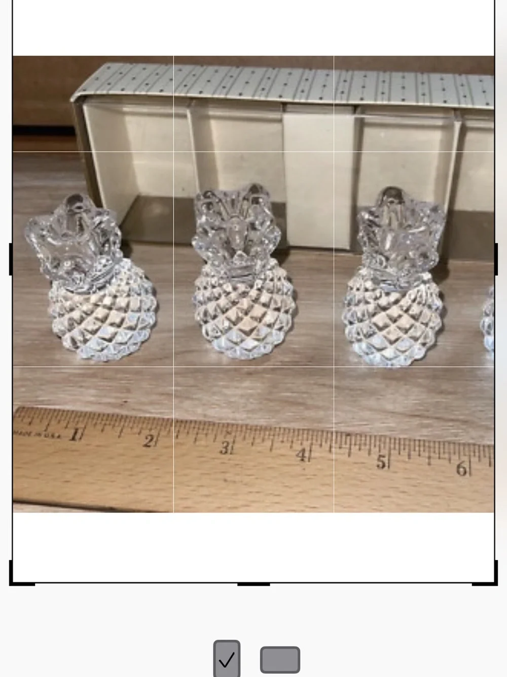 William Sonoma Set 8 Tiny Glass Pineapple Taper Holders and 12 Candles